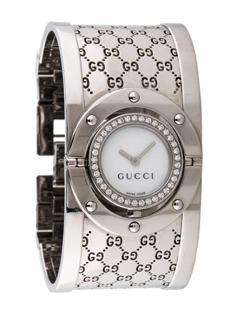 gucci twirl diamond watch|Gucci Twirl Diamond Steel Bangle Ladies Watch .